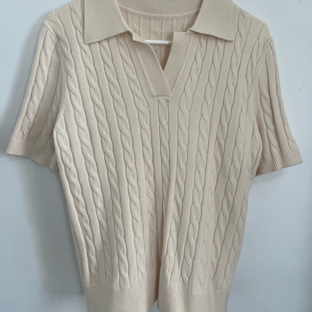 Cream Cable Knit Women's Sweater